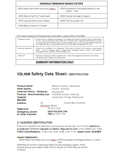 Clearance Health & Beauty Ethanol 96% Denatured 250l drum (3 in total)