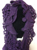 NZ Made Fashion Accessories Ruffle Rouched Wool Scarf - Violet