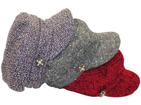 Two Colour Felt Cloche (One size) - Red/Grey