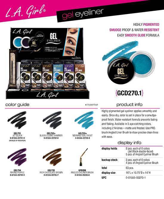 La Girl Makeup LA Girl Gel Eyeliner - Jet Black