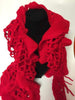 NZ Made Fashion Accessories Ruffle Rouched Wool Scarf - Red