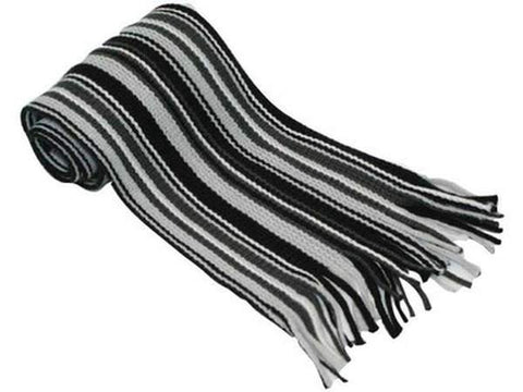 Stylish Block Colour Woof Scarf - Silver